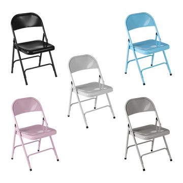 Folding Metal Chair Blue