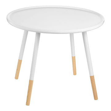 Viora White & Natural Round Side Table