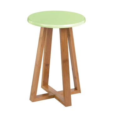 Viora Green Round Bamboo Stool