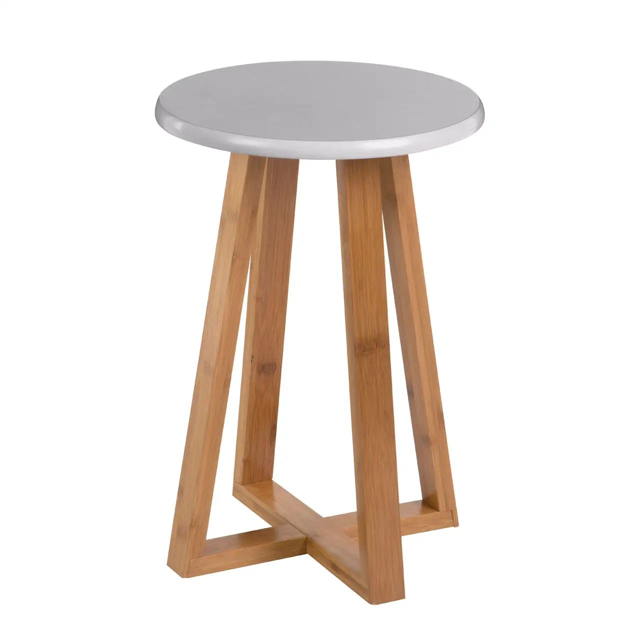 Viora Grey Round Bamboo Stool