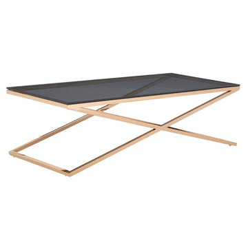 Brent Smoked Glass Gold Finish Coffee Table
