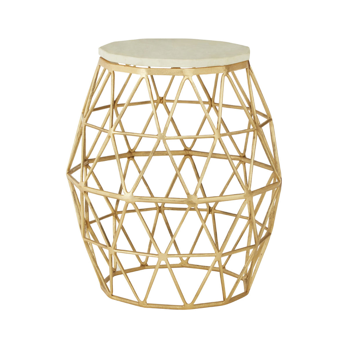Templix Aluminium & Stone Geometric Side Table