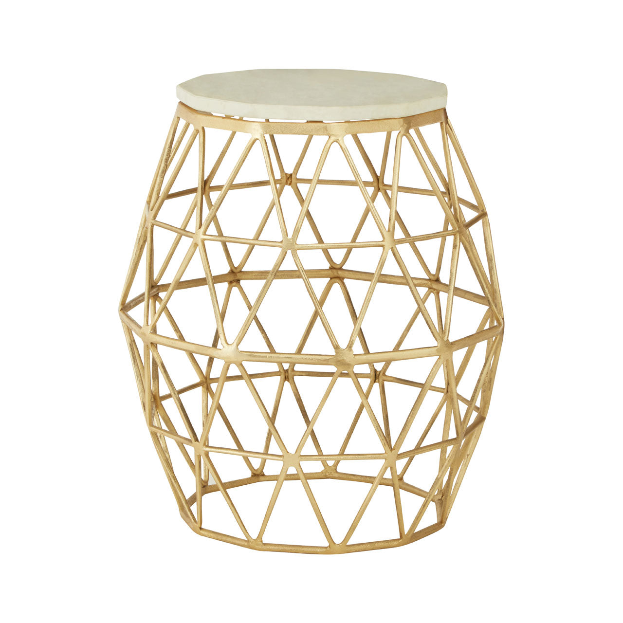 Templix Aluminium & Stone Geometric Side Table