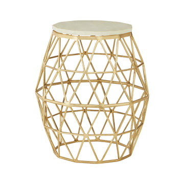 Templix Aluminium & Stone Geometric Side Table