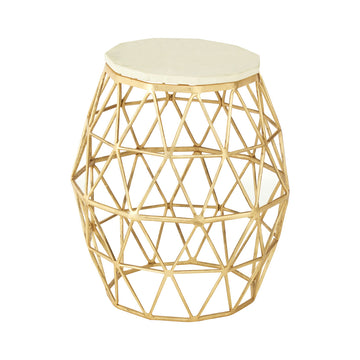 Templix Aluminium & Stone Geometric Side Table