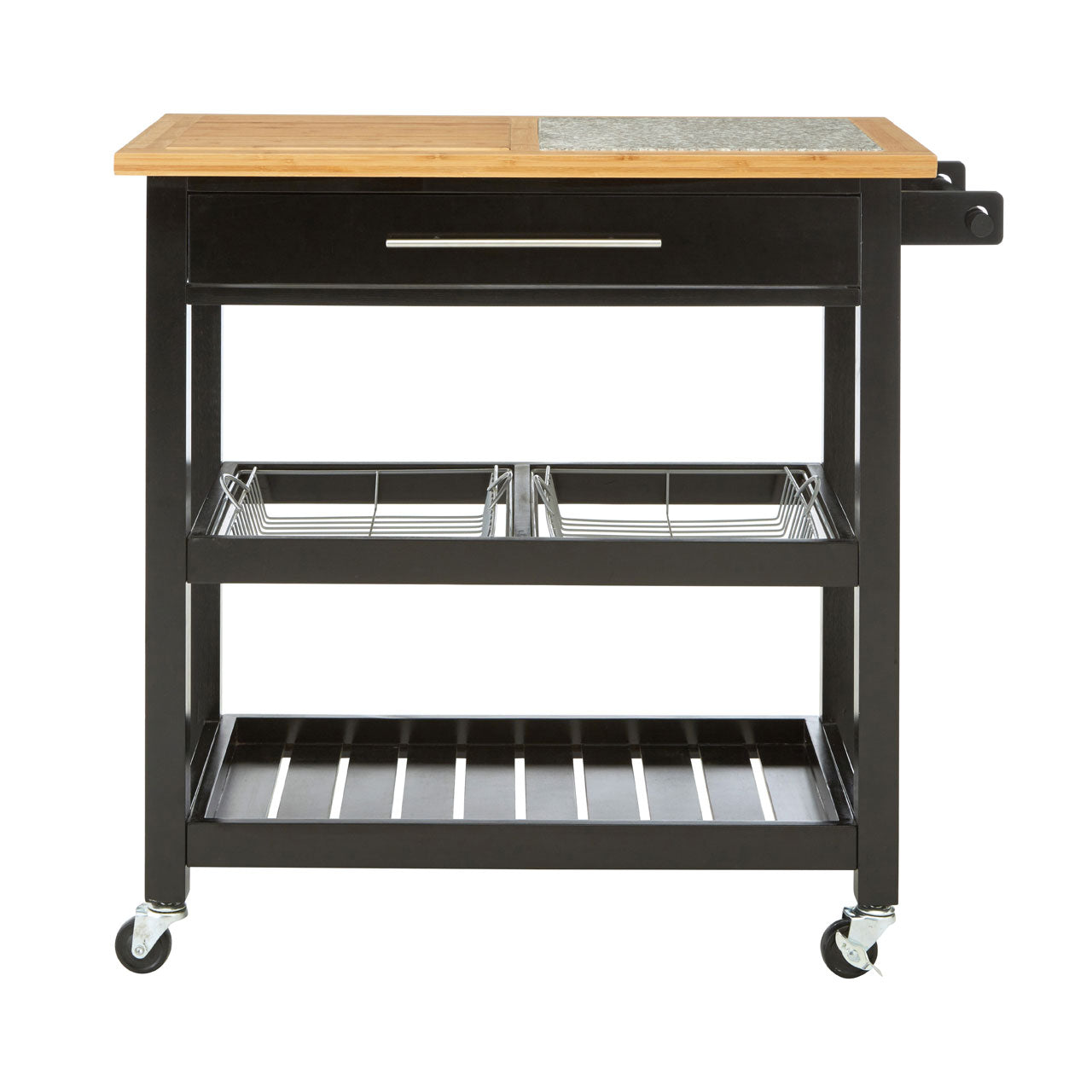 Wide Kitchen Trolley With Granite Top