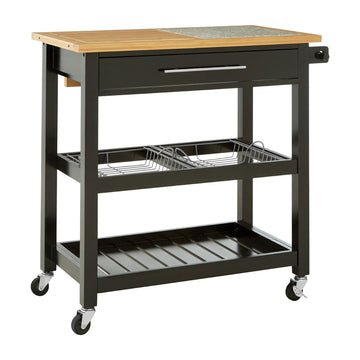 Wide Kitchen Trolley With Granite Top