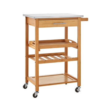 Bamboo One Drawer Kitchen Trolley