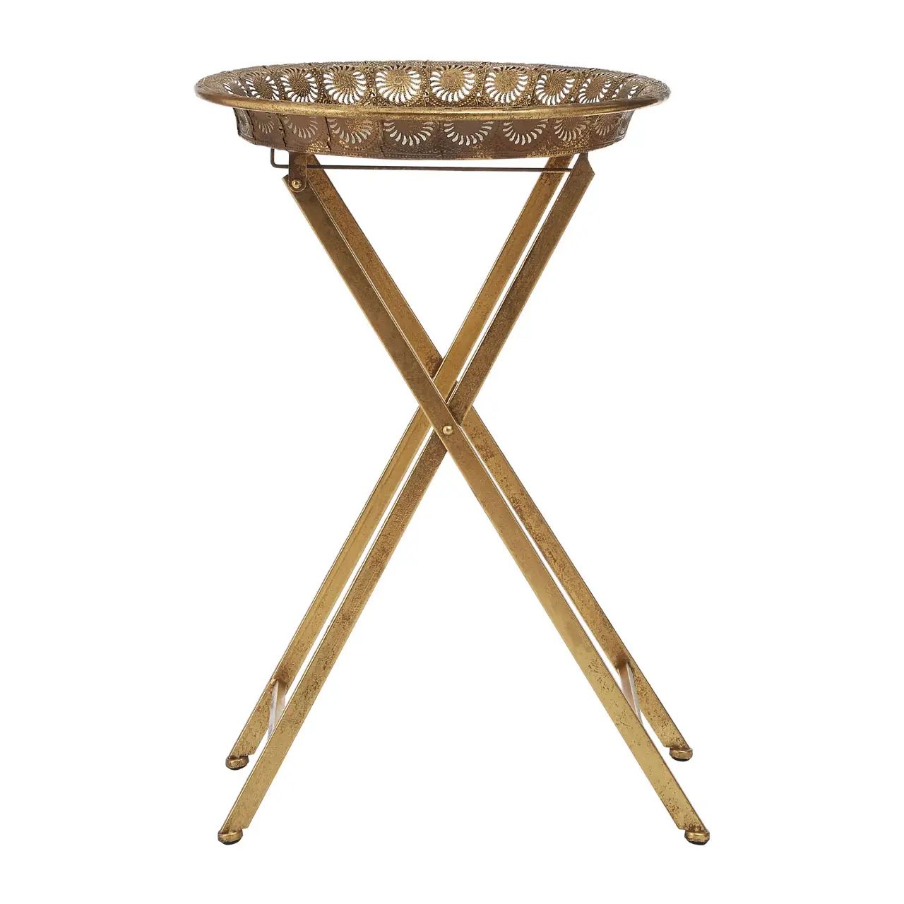 Heza Gold Iron Folding Tray Table