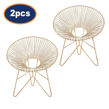 2Pcs Templix Gold Iron Hairpin Legs Chairs