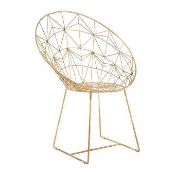 6Pcs Templix Gold Iron Geometric Chairs