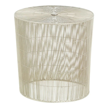 Templix Large Round Silver Iron Cage Table