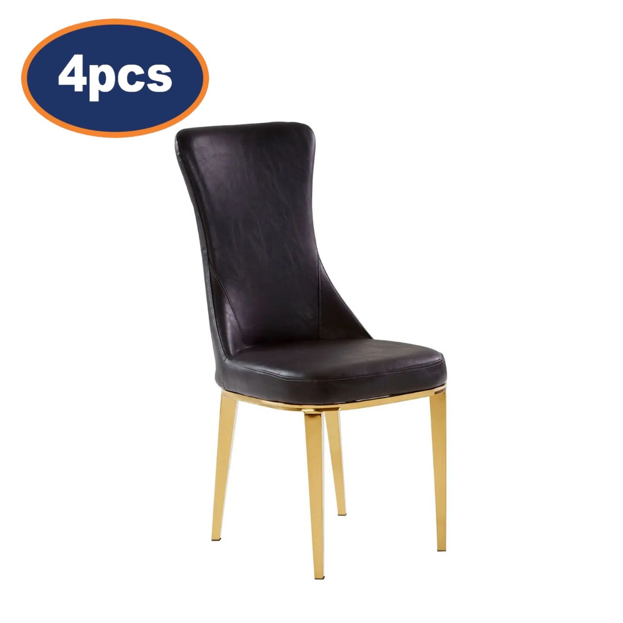 4Pcs Horli Black & Gold Dining Chairs