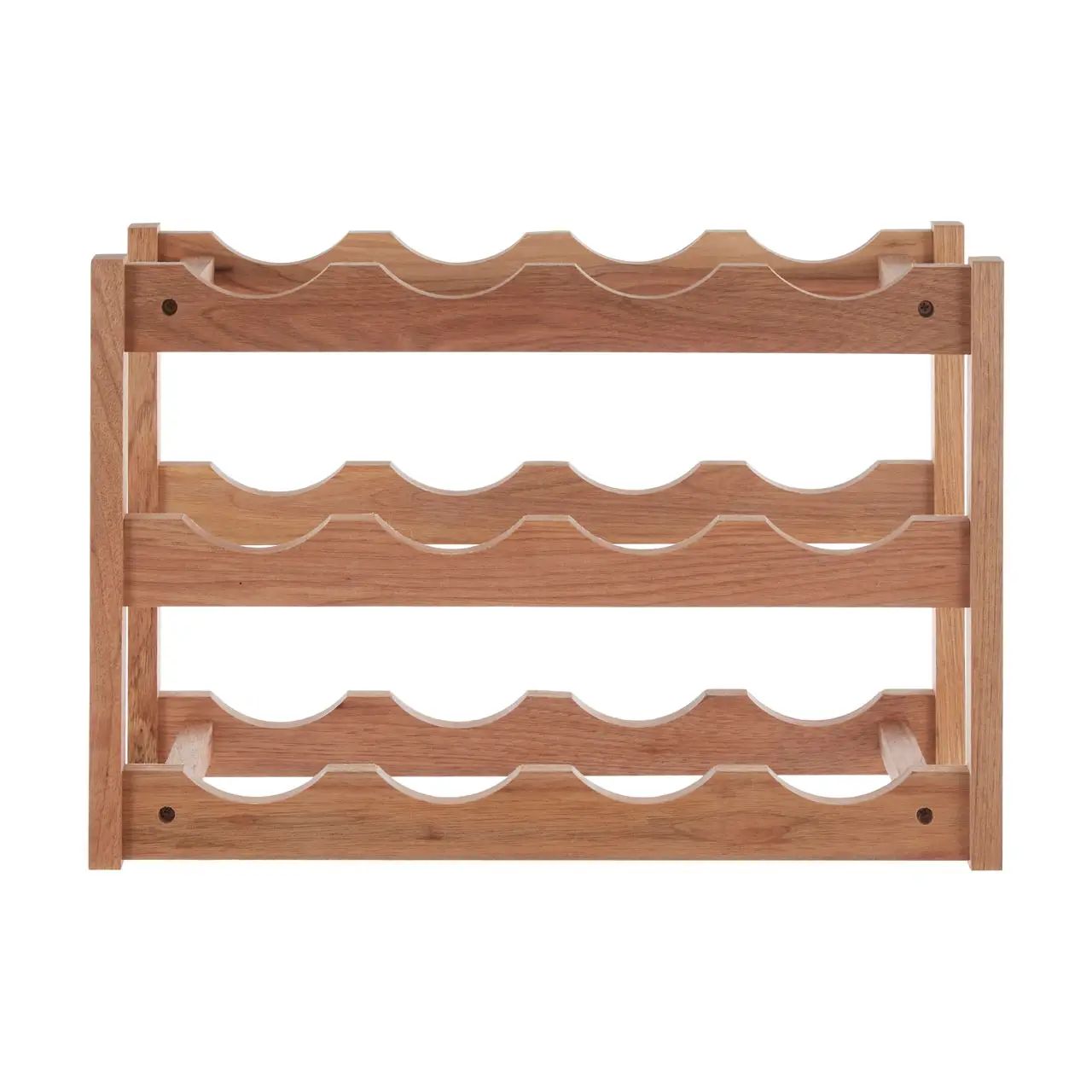 Horal 3 Tier Walnut Wood Wine Rack