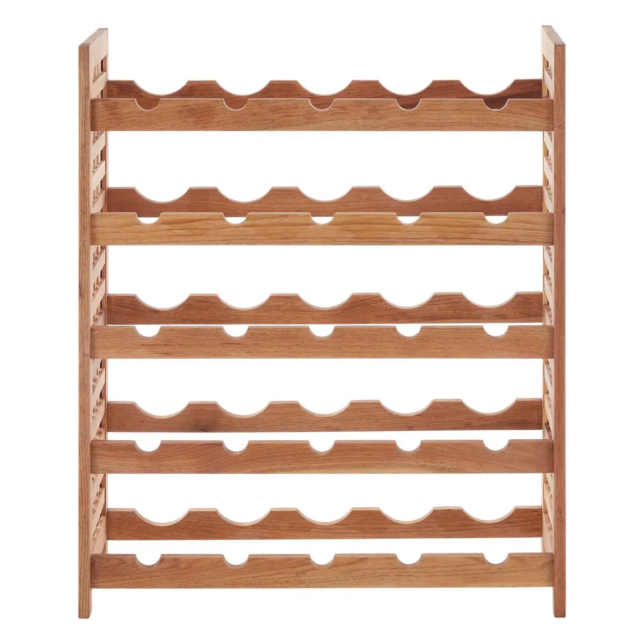 Horal 5 Tier Walnut Wood Wine Rack