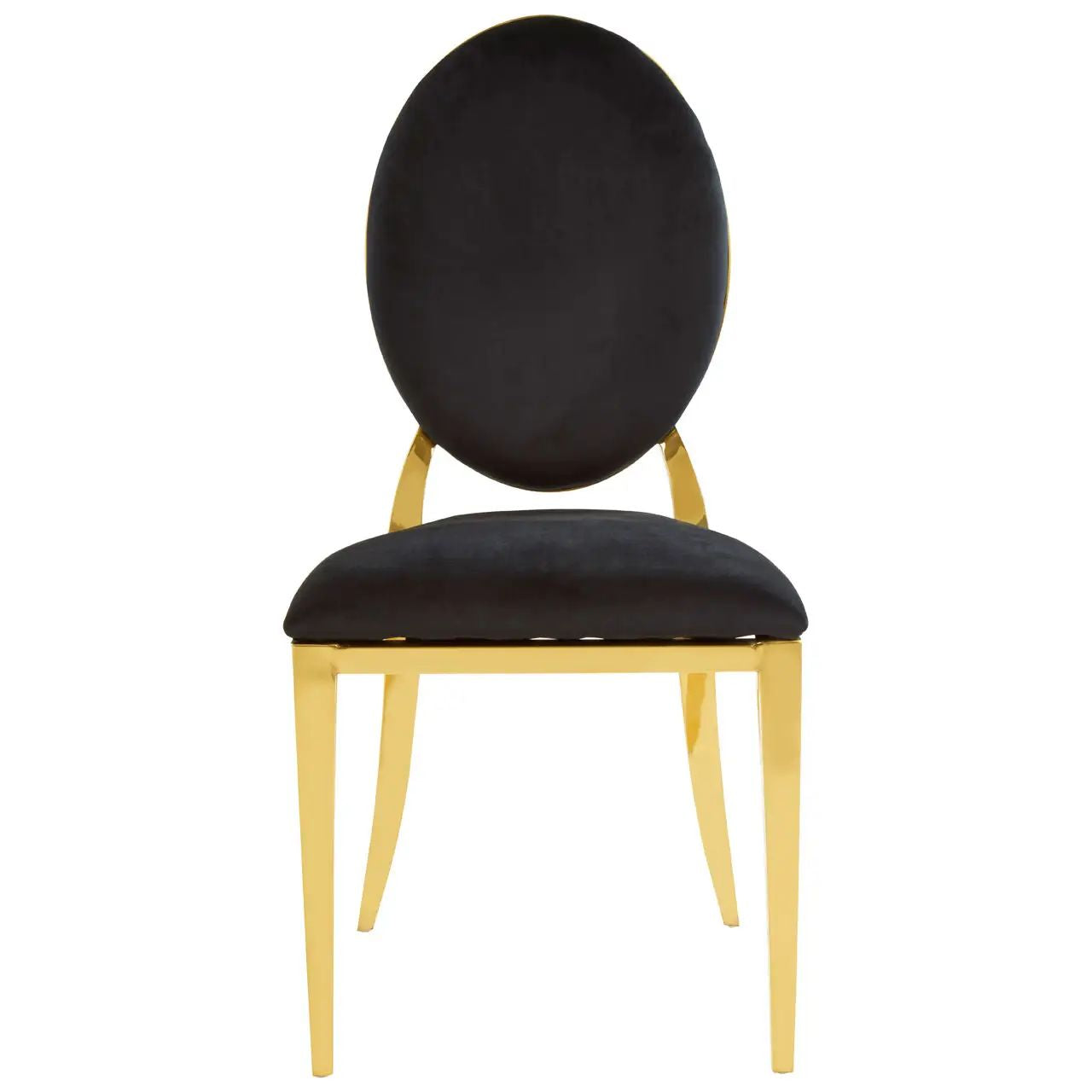 Clarita Black & Gold Stackable Dining Chair