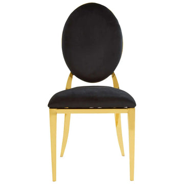 2Pcs Clarita Black & Gold Stackable Dining Chairs