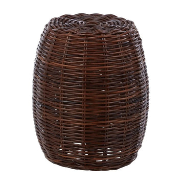 Makana Brown Natural Rattan Barrel Stool