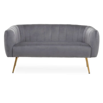 Nerissa 2 Seater Grey Velvet Sofa