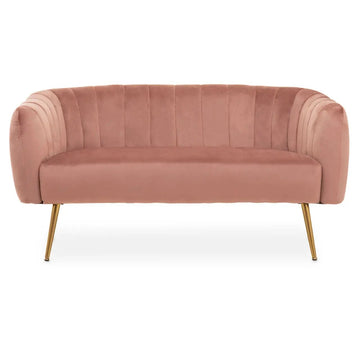 Nerissa 2 Seater Pink Velvet Sofa