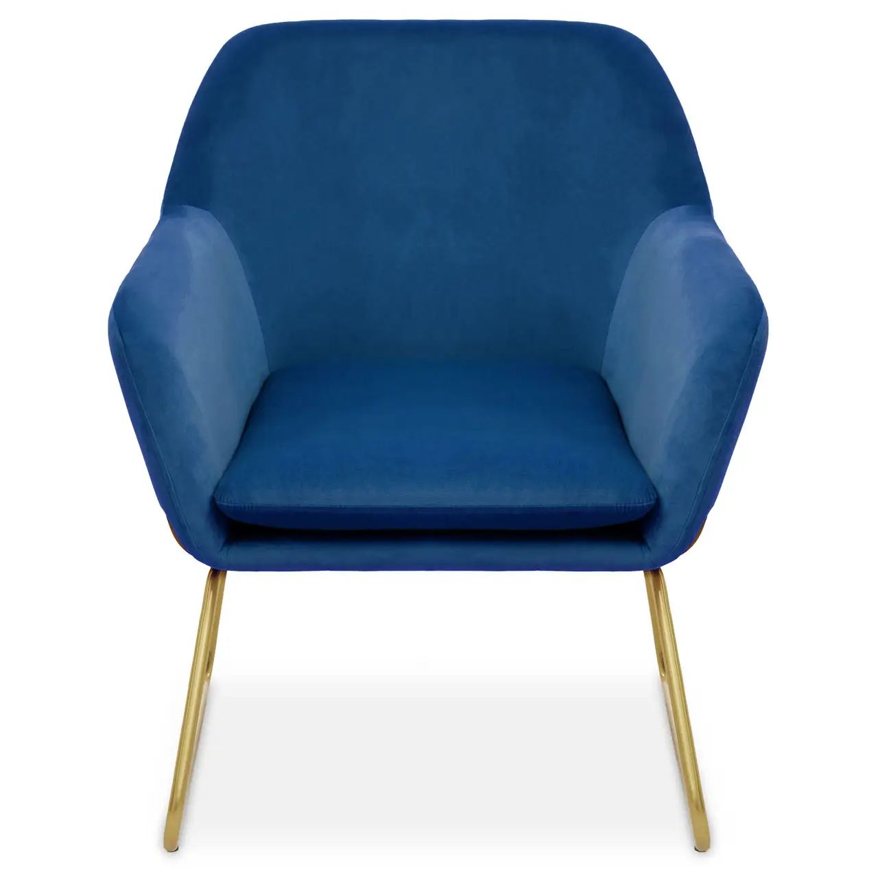 Xavier Midnight Velvet & Brushed Gold Armchair