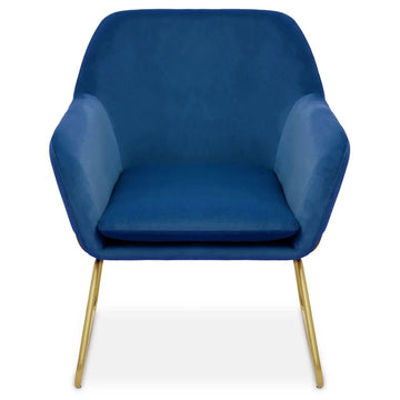 2Pcs Xavier Midnight Velvet & Brushed Gold Armchairs