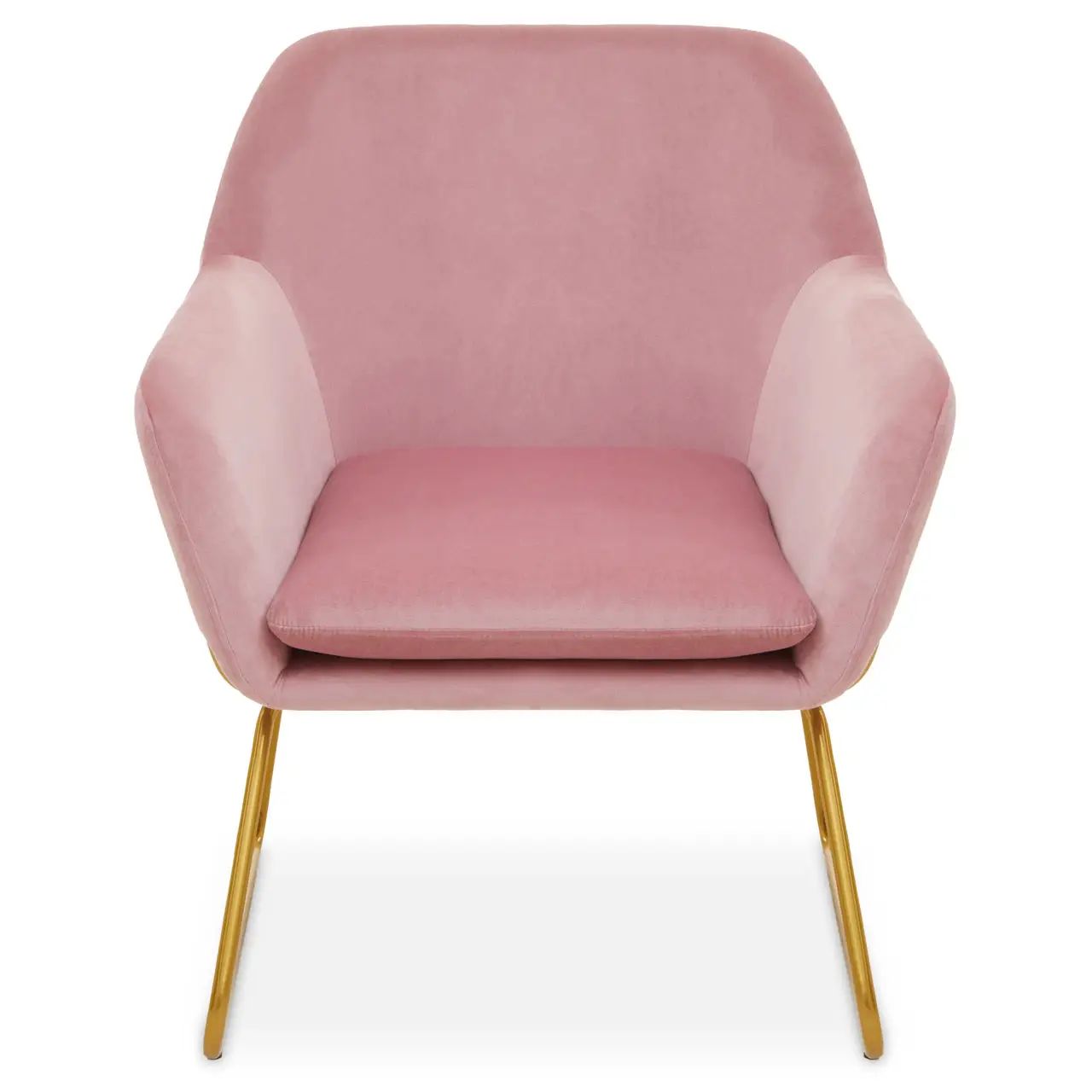 Xavier Pink Velvet & Gold Powder Armchair