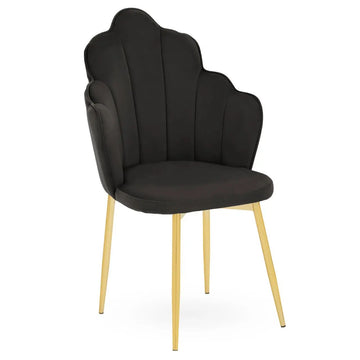 Rian Black Velvet & Gold Dining Chair