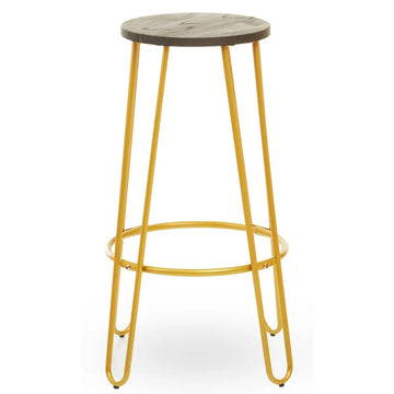 2Pcs Zonis Gold Finish Metal Frame Bar Stools