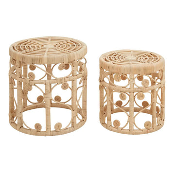 Marattan Set of 2 Rattan Stools