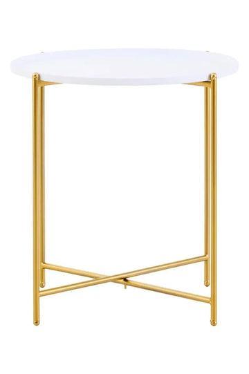 Trista White Top Side Table