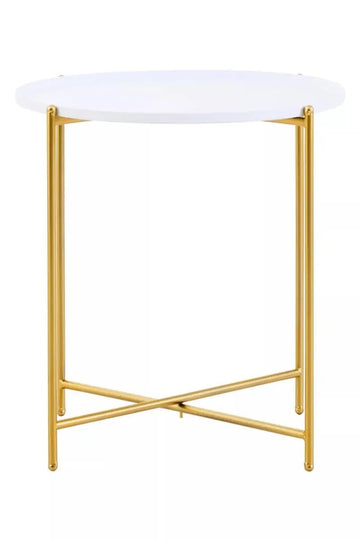 Trista White Top Side Table