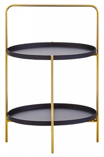 Trista 2 Tier Black & Gold Side Table