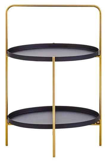 Trista 2 Tier Black & Gold Side Table