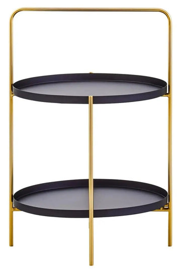 Trista 2 Tier Black & Gold Side Table
