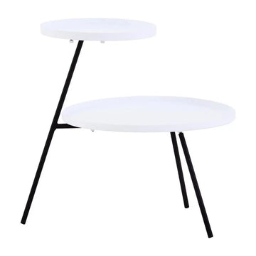 Trista White & Black 2 Shelf Side Table