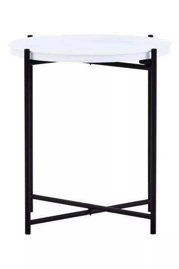 Trista Side Table With Round White Top