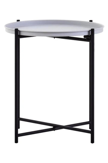Trista Side Table With Round Grey Top