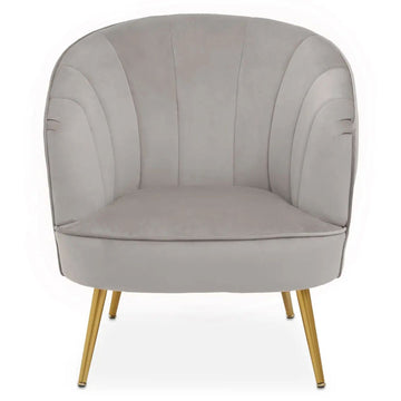 Miranda Grey Velvet & Gold Chair