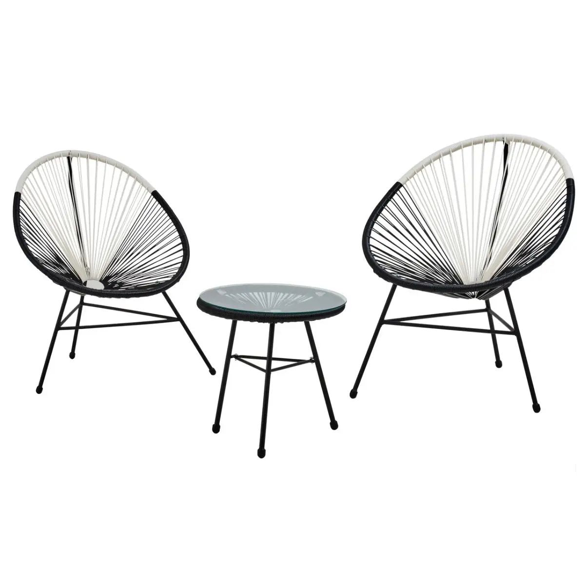 Miamont Dual Tone Rattan 3 Piece Patio Garden Furniture Set