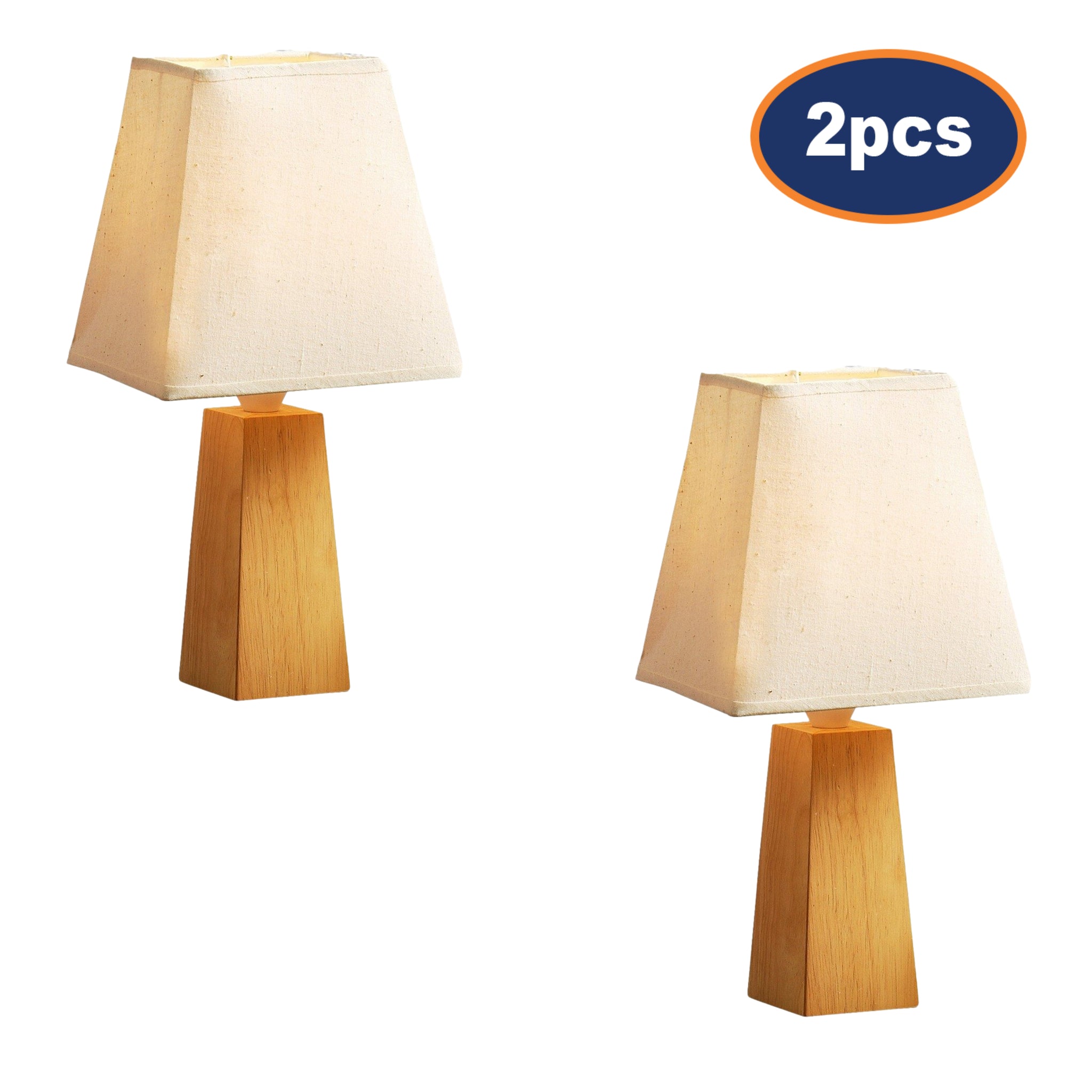 2-pcs Square Cone Table Lamp