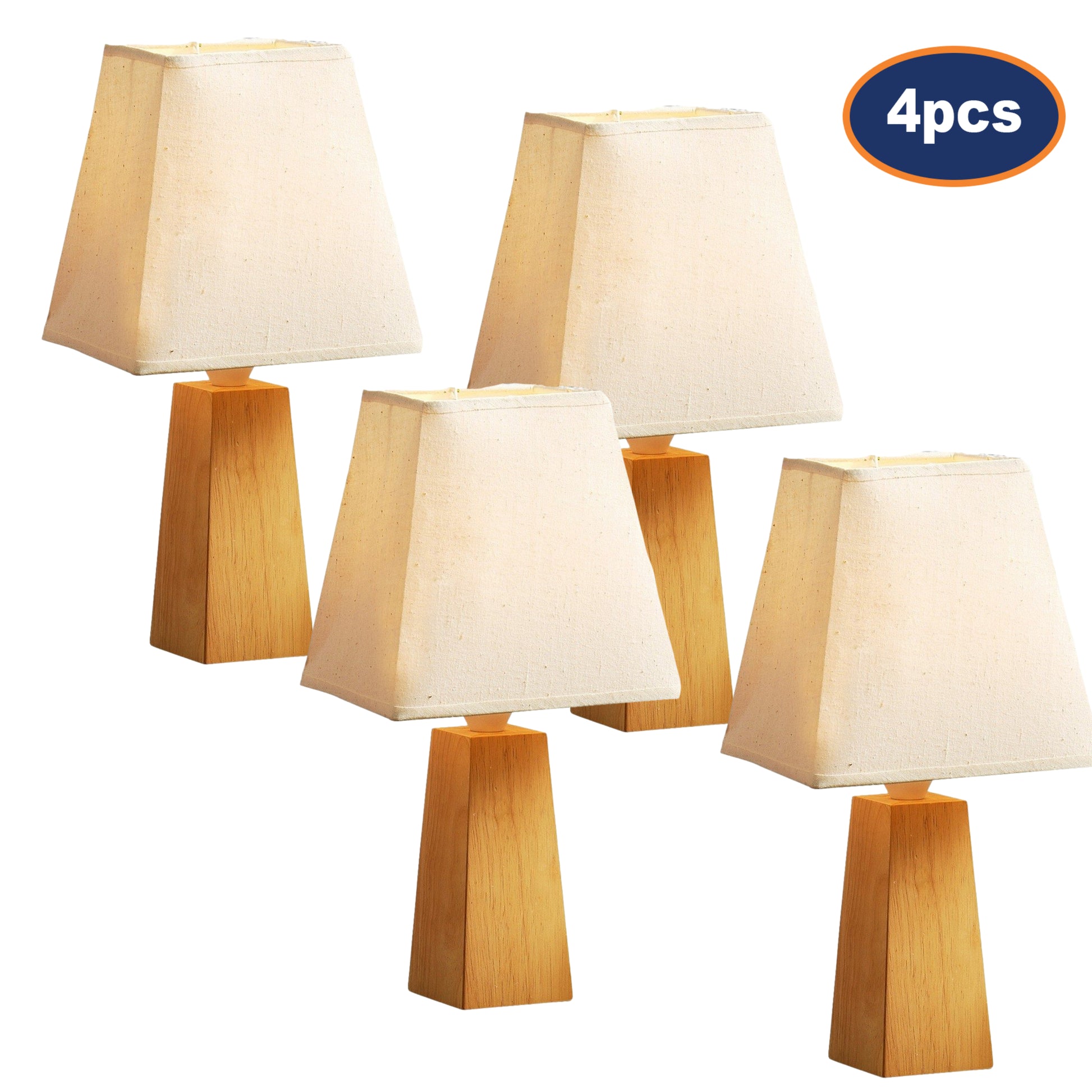 4-pcs Square Cone Table Lamp