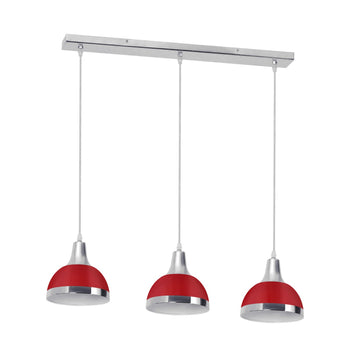 3-Light Jasper Red Ceiling Pendant Light