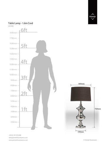 Arya Nickel Finish Table Lamp