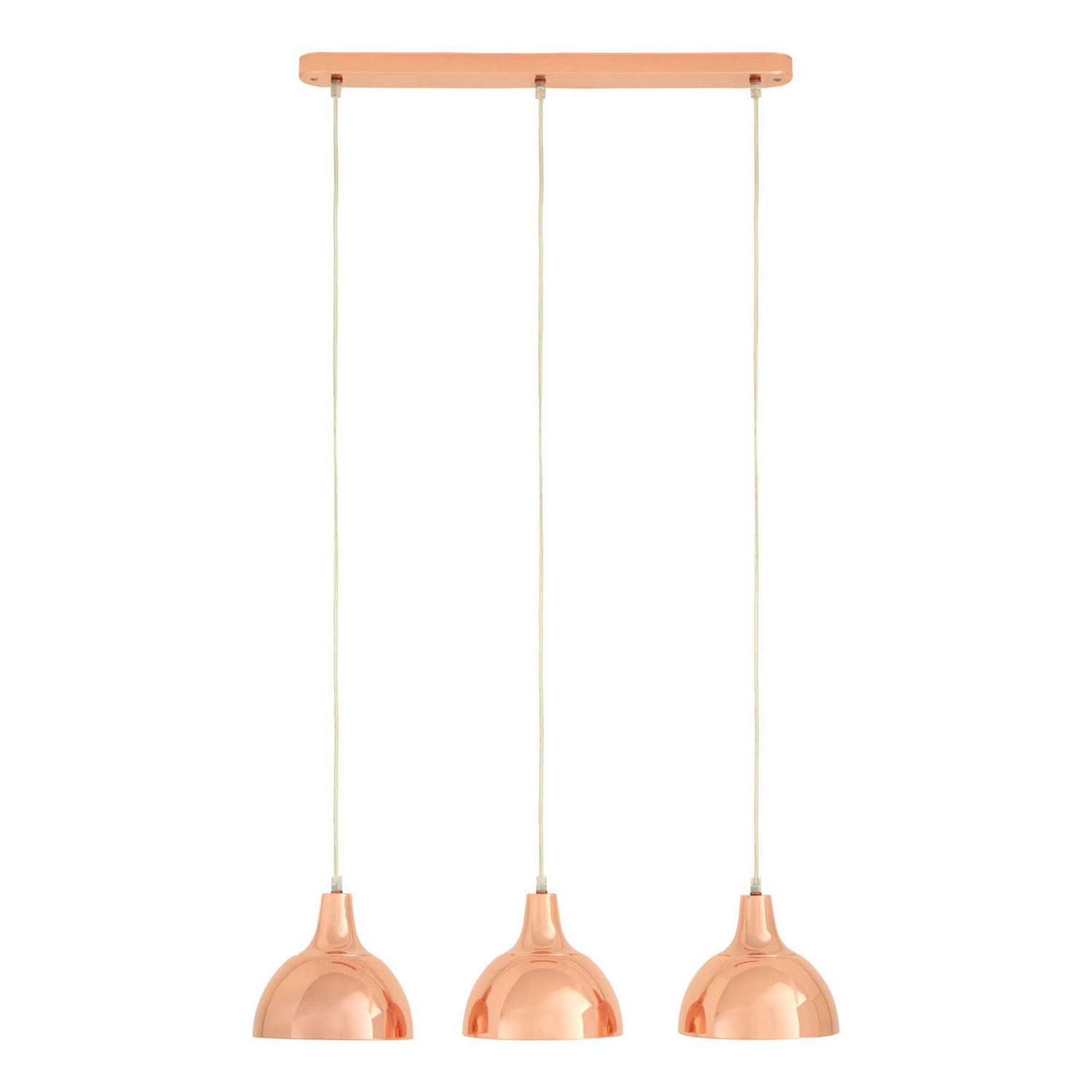 3-Light Jasper Copper Pendant Light