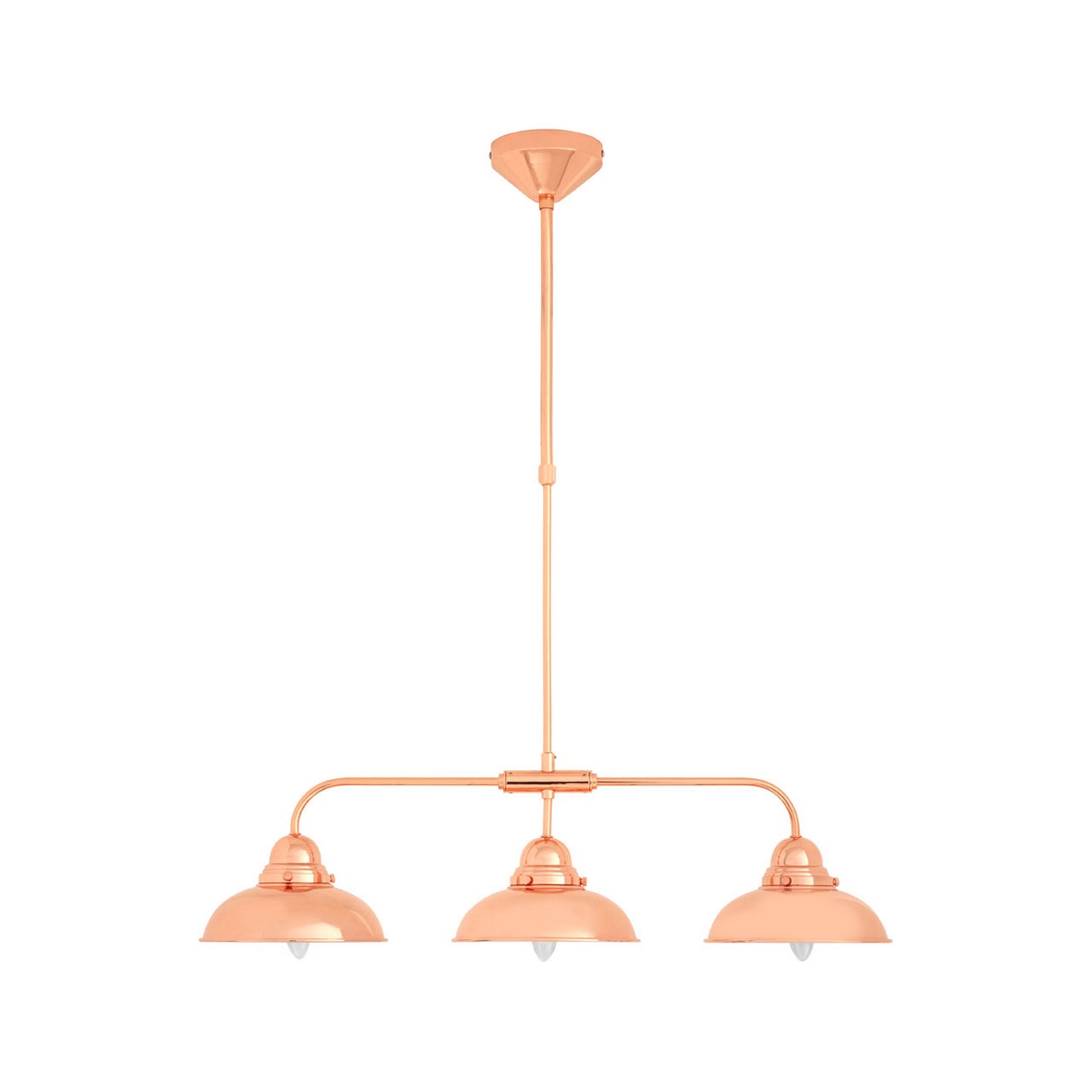 3-Light Jasper Copper Hanging Pendant Light