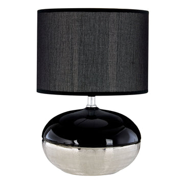 Honey 2 Tone Black Silver Ceramic Table Lamp