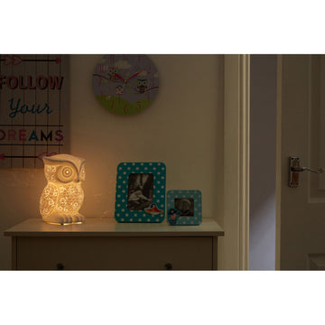 Kids White Porcelain Owl Night Light