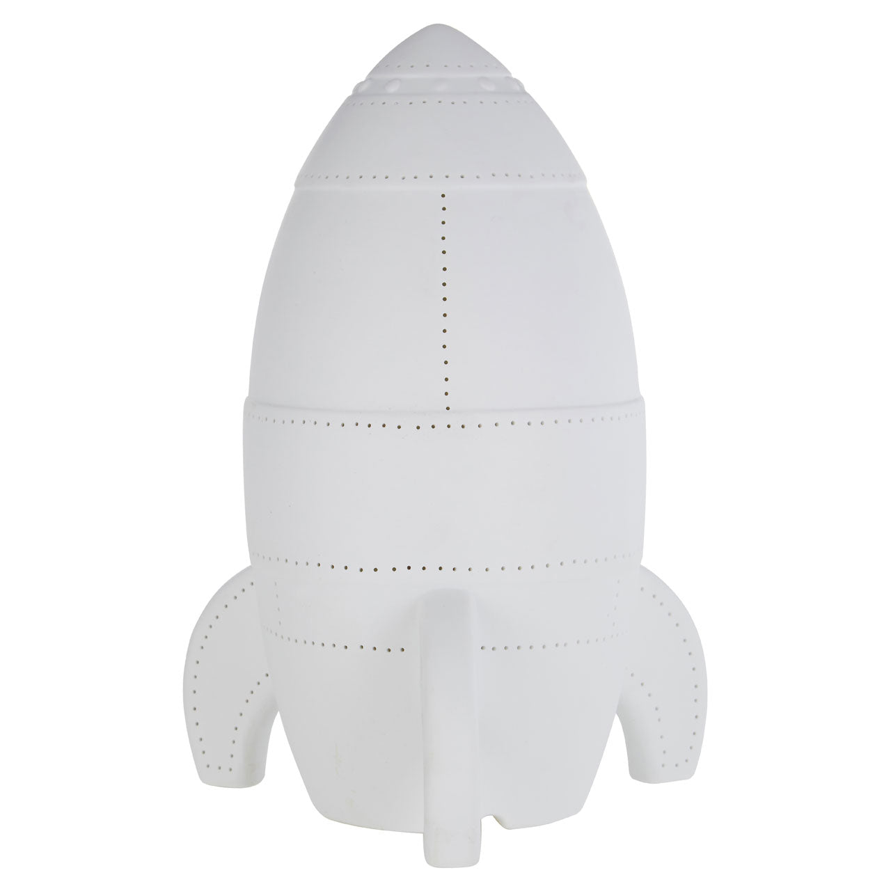 Kids White Porcelain Rocket Night Light