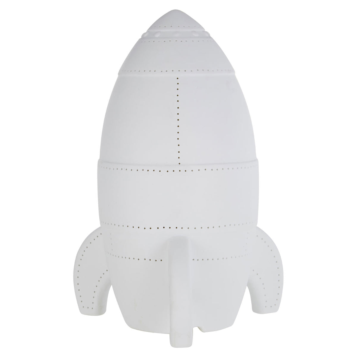 Kids White Porcelain Rocket Night Light